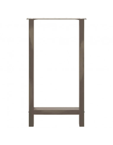 Gambe per tavolo da bar in acciaio naturale 2 pz 50x(90-91) cm in acciaio