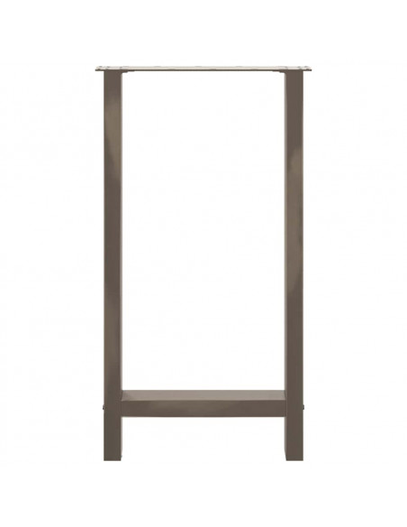 Gambe per tavolo da bar in acciaio naturale 2 pz 50x(90-91) cm in acciaio