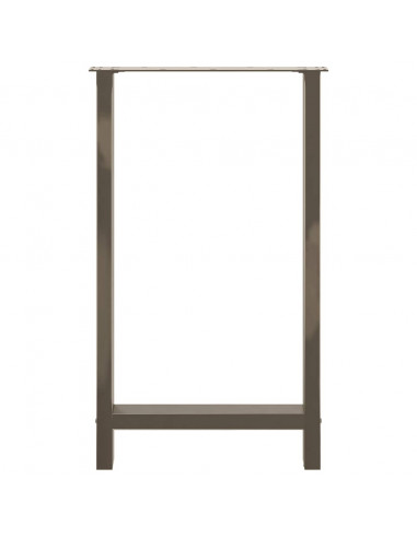 Gambe per tavolo da bar in acciaio naturale 2 pz 60x(100-101) cm in acciaio