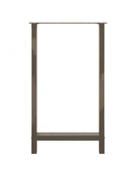Gambe per tavolo da bar in acciaio naturale 2 pz 60x(100-101) cm in acciaio