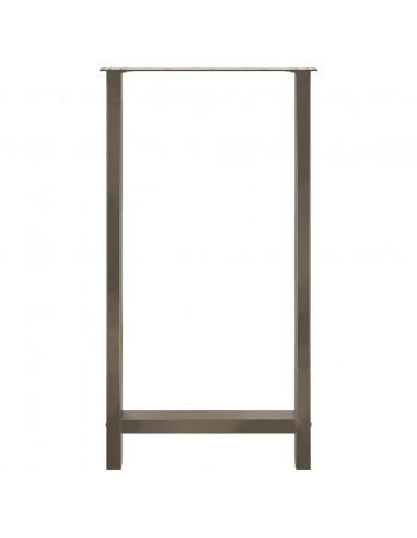 Gambe per tavolo da bar in acciaio naturale 2 pz 60x(110-111) cm in acciaio