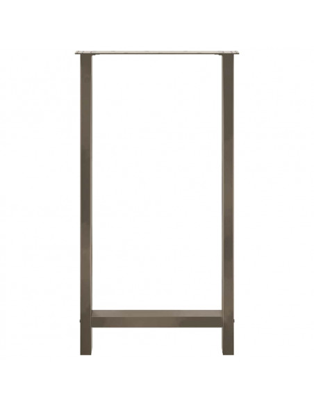 Gambe per tavolo da bar in acciaio naturale 2 pz 60x(110-111) cm in acciaio