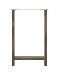 Gambe per tavolo da bar in acciaio naturale 2 pz 60x(90-91) cm in acciaio