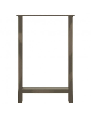 Gambe per tavolo da bar in acciaio naturale 2 pz 60x(90-91) cm in acciaio