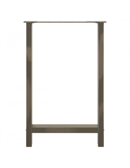 Gambe per tavolo da bar in acciaio naturale 2 pz 60x(90-91) cm in acciaio