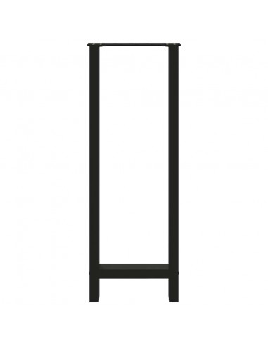 Gambe per Tavolino Nero 2 pz 50x(110-111) cm Acciaio