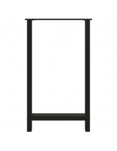 Gambe per tavolo da bar nere 2 pz 60x(100-101) cm in acciaio