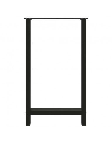 Gambe per tavolo da bar nere 2 pz 60x(100-101) cm in acciaio