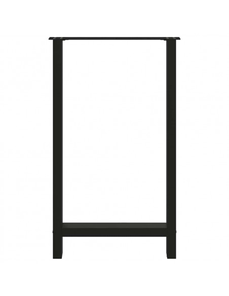 Gambe per tavolo da bar nere 2 pz 60x(100-101) cm in acciaio
