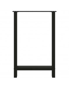 Gambe per tavolo da bar nere 2 pz 60x(90-91) cm in acciaio
