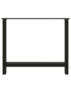 Gambe per Tavolino Nero 2 pz 90x(72-73) cm Acciaio