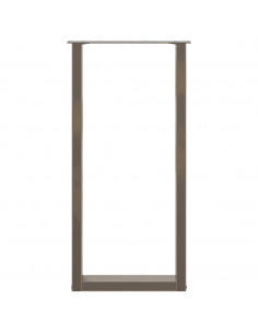 Gambe per tavolo da bar a forma di U 2 pz in acciaio naturale 40x(100-101) cm