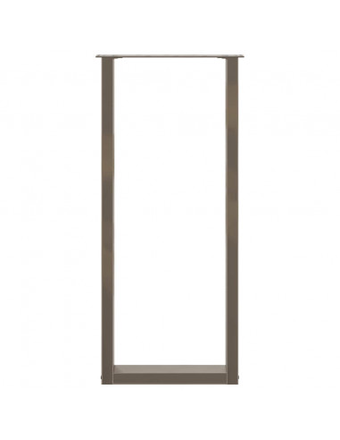 Gambe per tavolo da bar a forma di U 2 pz in acciaio naturale 40x(110-111) cm