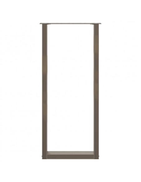 Gambe per tavolo da bar a forma di U 2 pz in acciaio naturale 40x(110-111) cm