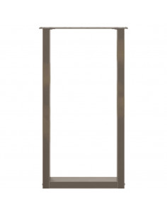 Gambe per tavolo da bar a forma di U 2 pz in acciaio naturale 40x(90-91) cm