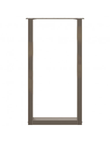 Gambe per tavolo da bar a forma di U 2 pz in acciaio naturale 40x(90-91) cm