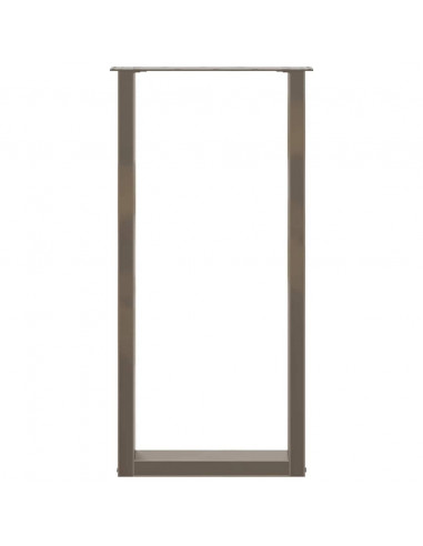 Gambe per tavolo da bar a forma di U 2 pz in acciaio naturale 50x(100-101) cm