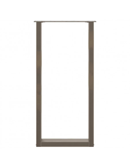 Gambe per tavolo da bar a forma di U 2 pz in acciaio naturale 50x(100-101) cm