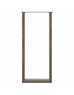 Gambe per tavolo da bar a forma di U 2 pz in acciaio naturale 50x(110-111) cm