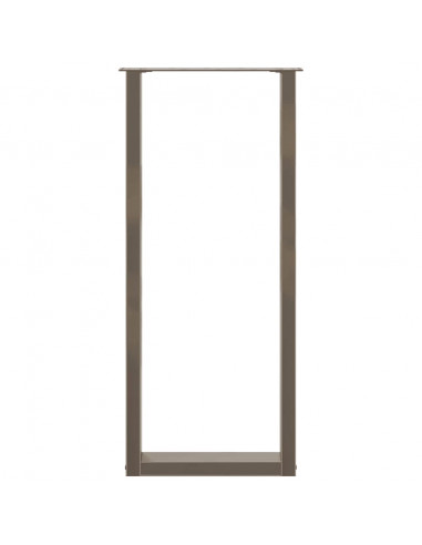 Gambe per tavolo da bar a forma di U 2 pz in acciaio naturale 50x(110-111) cm