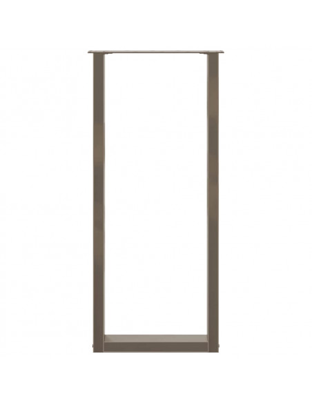 Gambe per tavolo da bar a forma di U 2 pz in acciaio naturale 50x(110-111) cm