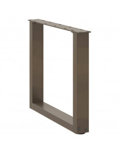 Gambe per Tavolino da Caffè a Forma di U 2 pz Acciaio Naturale 50x(42-43) cm Acciaio