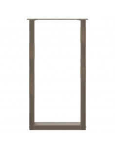 Gambe per tavolo da bar a forma di U 2 pz in acciaio naturale 50x(90-91) cm