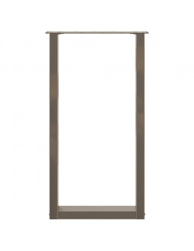 Gambe per tavolo da bar a forma di U 2 pz in acciaio naturale 50x(90-91) cm