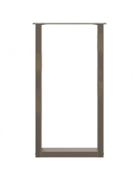 Gambe per tavolo da bar a forma di U 2 pz in acciaio naturale 50x(90-91) cm