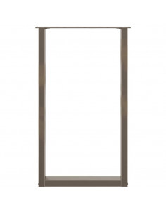 Gambe per tavolo da bar a forma di U 2 pz in acciaio naturale 60x(100-101) cm