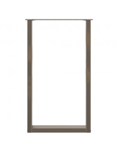 Gambe per tavolo da bar a forma di U 2 pz in acciaio naturale 60x(100-101) cm