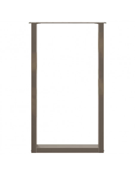 Gambe per tavolo da bar a forma di U 2 pz in acciaio naturale 60x(100-101) cm