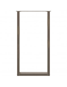 Gambe per tavolo da bar a forma di U 2 pz in acciaio naturale 60x(110-111) cm