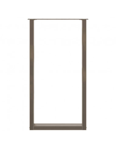 Gambe per tavolo da bar a forma di U 2 pz in acciaio naturale 60x(110-111) cm