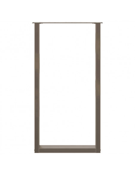 Gambe per tavolo da bar a forma di U 2 pz in acciaio naturale 60x(110-111) cm