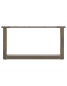 Gambe Tavolino Caffè a U 2 pz 60x(30-31)cm in Acciaio