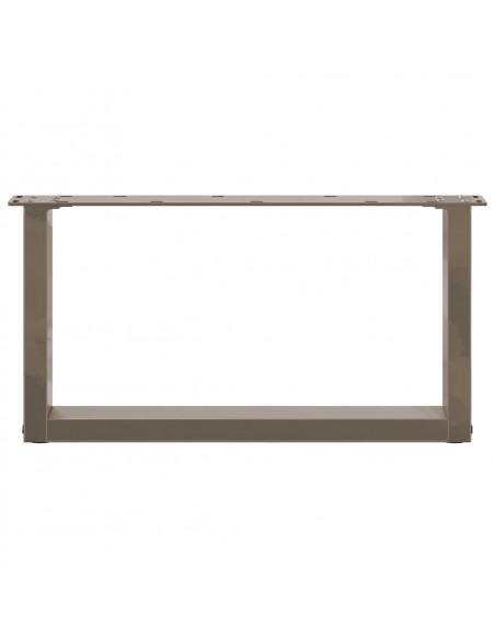 Gambe Tavolino Caffè a U 2 pz 60x(30-31)cm in Acciaio