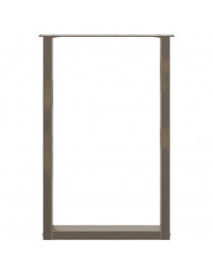 Gambe per tavolo da bar a forma di U 2 pz in acciaio naturale 60x(90-91) cm