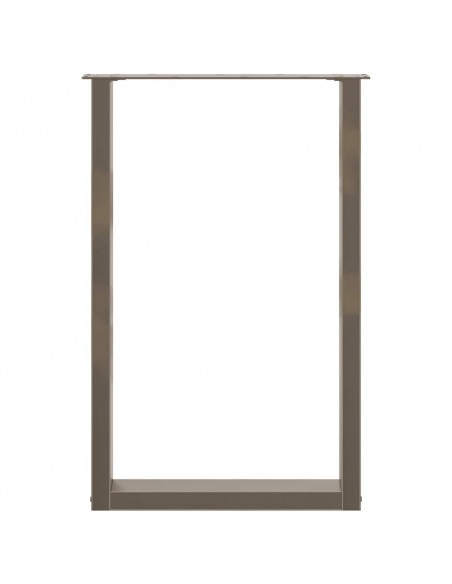 Gambe per tavolo da bar a forma di U 2 pz in acciaio naturale 60x(90-91) cm