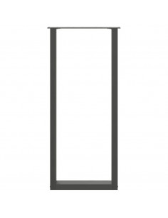 Gambe per tavolo da bar a forma di U 2 pz Antracite 50x(110-111) cm Acciaio