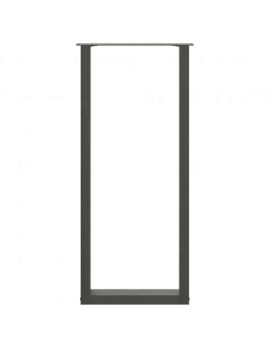 Gambe per tavolo da bar a forma di U 2 pz Antracite 50x(110-111) cm Acciaio