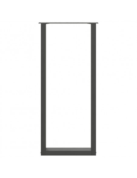 Gambe per tavolo da bar a forma di U 2 pz Antracite 50x(110-111) cm Acciaio