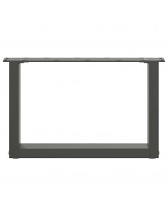 Gambe per Tavolino da Caffè a Forma di U 2 pz Antracite 50x(30-31) cm Acciaio