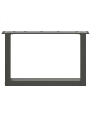 Gambe per Tavolino da Caffè a Forma di U 2 pz Antracite 50x(30-31) cm Acciaio