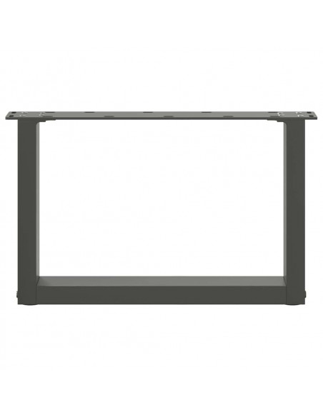 Gambe per Tavolino da Caffè a Forma di U 2 pz Antracite 50x(30-31) cm Acciaio
