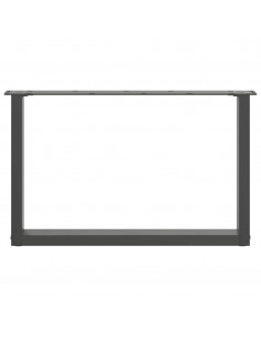 Gambe Tavolino Caffè a U 2 pz Antracite 60x(42-43) cm Acciaio