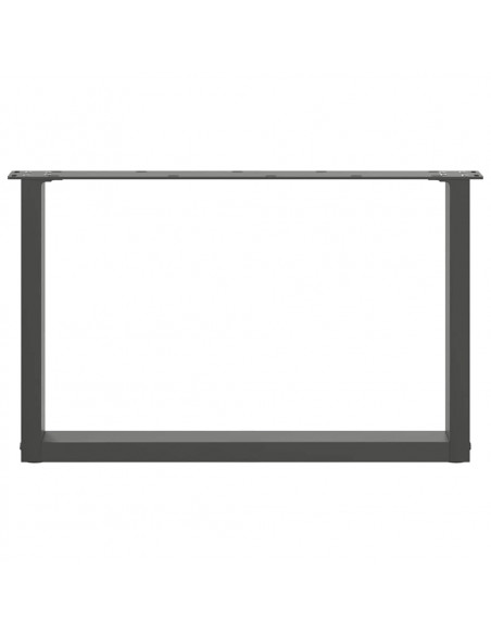 Gambe Tavolino Caffè a U 2 pz Antracite 60x(42-43) cm Acciaio