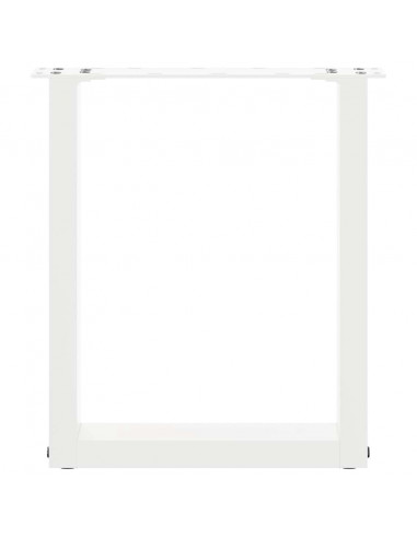 Gambe per Tavolino da Caffè a Forma di U 2 pz Bianche 28x(42-43) cm Acciaio