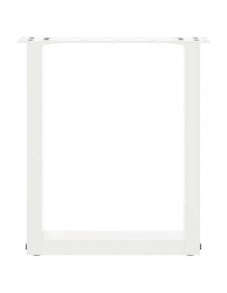 Gambe per Tavolino da Caffè a Forma di U 2 pz Bianche 28x(42-43) cm Acciaio