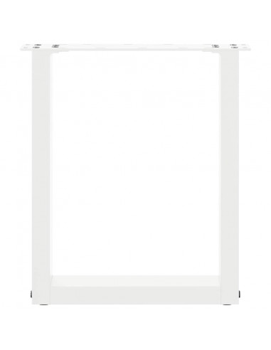 Gambe Tavolino Caffè a U 2 pz Bianco 38x(42-43) cm Acciaio